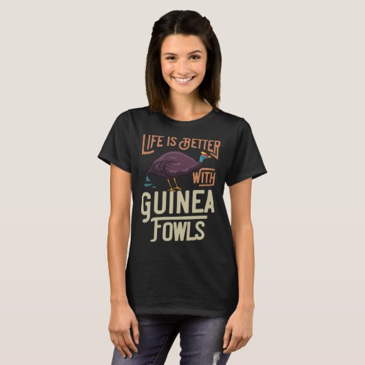 Guinea Fowl  Chicken Hen Farmer Tシャツ (正面フル)