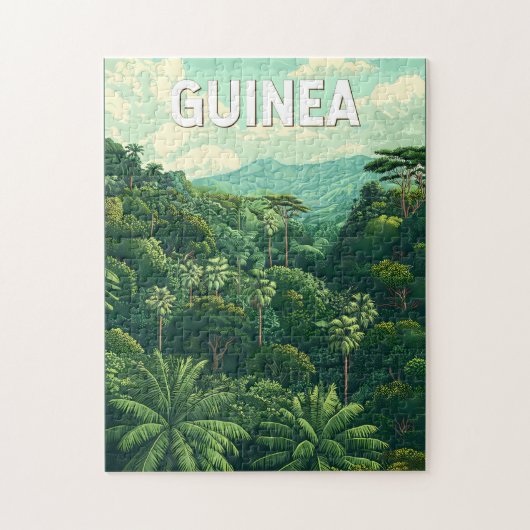 Guinea Illustration Travel Art Vintage ジグソーパズル (縦)