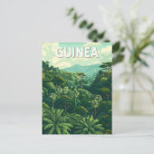 Guinea Illustration Travel Art Vintage ポストカード (スタンド正面)