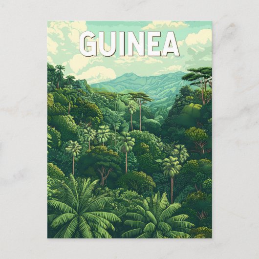 Guinea Illustration Travel Art Vintage ポストカード (正面)