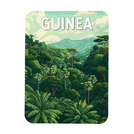 Guinea Illustration Travel Art Vintage マグネット (縦)