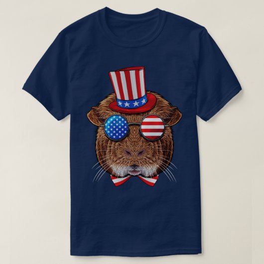 Guinea Pig 4th of 7月American Guinea Pig USA Unc Tシャツ (デザイン正面)