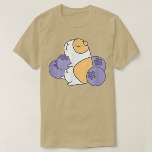 Guinea pig and blueberry  tシャツ (デザイン正面)