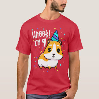 Guinea Pig Birthday Party Wheek Kids 9 Year Old 9t Tシャツ