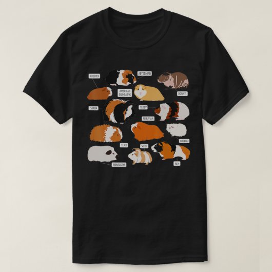 Guinea pig breeds   Costume Clothing Accessories  Tシャツ (デザイン正面)