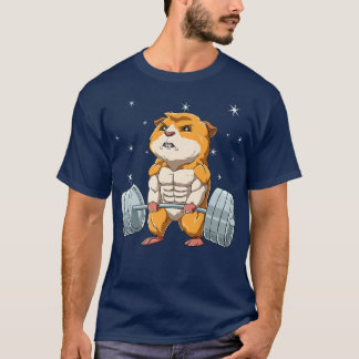 Guinea Pig Cavy Weightlifting Fitness Gym Premium  Tシャツ