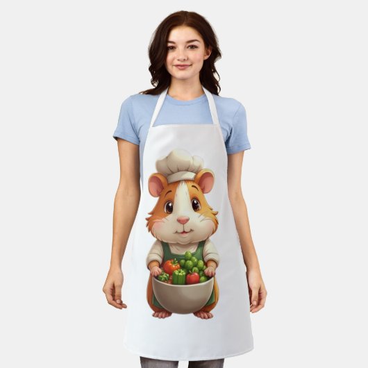 Guinea Pig Chef – Cute Cooking Pet  エプロン (着用した状態)