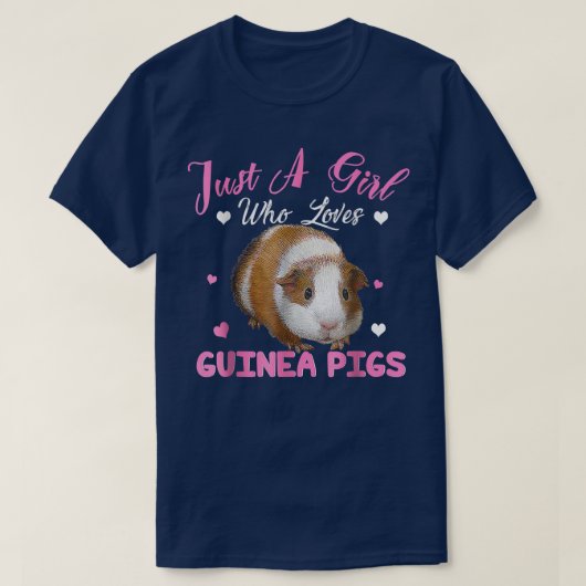 Guinea Pig Cute Funny Just A Girl Who Loves Guinea Tシャツ (デザイン正面)