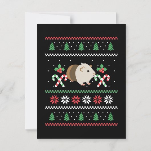 Guinea pig Dad ugly Christmas ノートカード (正面)