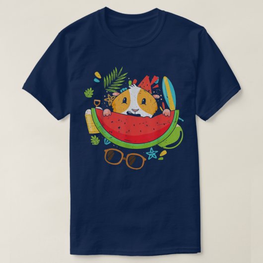 Guinea Pig Exotic Fruit Summer Vacation Tropical W Tシャツ (デザイン正面)