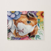Guinea Pig Family Pet Portrait ジグソーパズル (横)