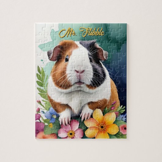 Guinea Pig Family Pet Portrait ジグソーパズル (縦)