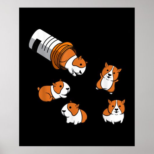 Guinea Pig Happy Pills Guinea Pig|Guinea Pig Gift ポスター (正面)