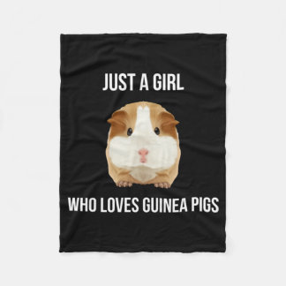 Guinea Pig Just A Girl Loves Wheek フリースブランケット