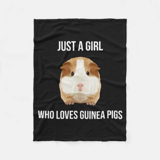 Guinea Pig Just A Girl Loves Wheek フリースブランケット (正面)