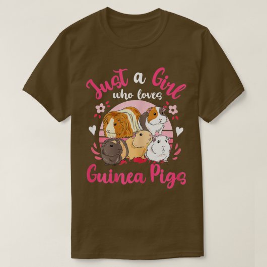 Guinea Pig Just a Girl Who Loves Guinea Pigs Tシャツ (デザイン正面)
