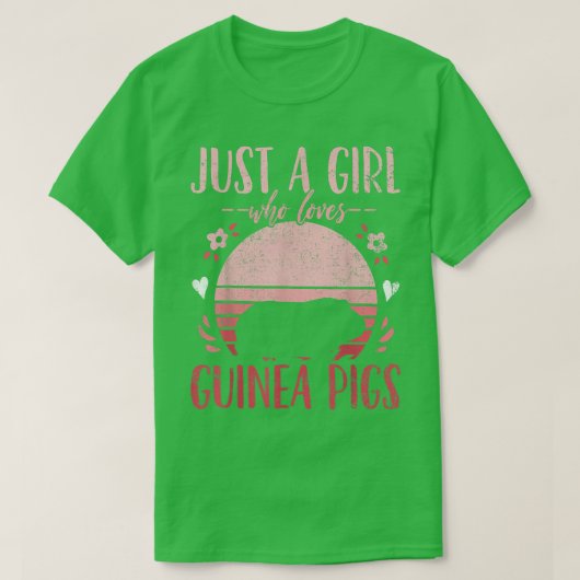 Guinea Pig Just a Girl Who Loves Guinea Pigs Vinta Tシャツ (デザイン正面)