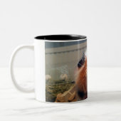 Guinea pig kiss mug ツートーンマグカップ (左)