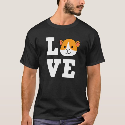 Guinea Pig Love Cute Furry Potato Hamster Cavy Pet Tシャツ (正面)