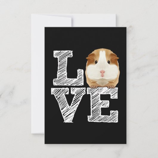 Guinea Pig Love Rodent Wheek サンキューカード (正面)