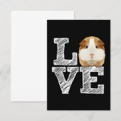 Guinea Pig Love Rodent Wheek サンキューカード (正面/裏面)