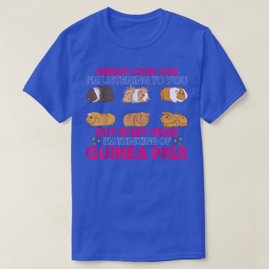 Guinea Pig Lover I'm Thinking About Guinea Pigs Pe Tシャツ (デザイン正面)