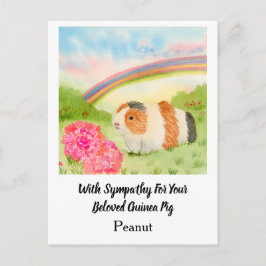 Guinea Pig Rainbow Sympathy with Carnations Name ポストカード