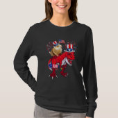 Guinea Pig Ridding T-Rex 4th Of July Fireworks Lov Tシャツ (正面)