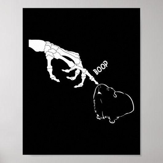 Guinea Pig Scary Skeleton Hand Boop Funny Spooky H ポスター (正面)