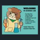 Guinea Pig Science Lab Classroomポスター ポスター<br><div class="desc">マイクロピペット、ビーカー、試験管を備えた安全メガネを使った可愛いモルモット科学者が学校の科学実験室の教室で働く。</div>
