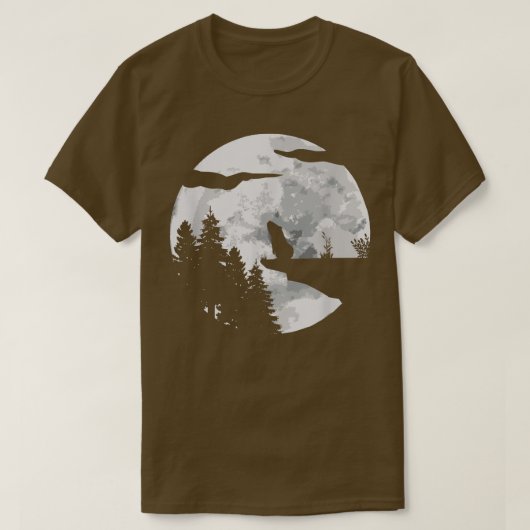 Guinea Pig Silhouette At Night With A Moon - Guine Tシャツ (デザイン正面)