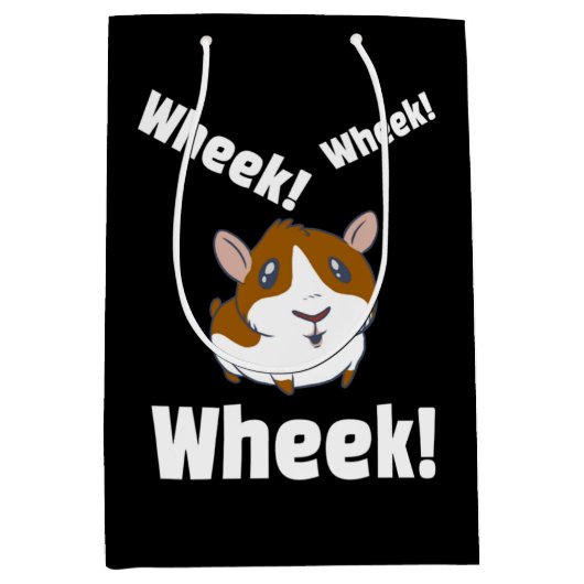 Guinea pig Wheek! Wheek! ミディアムペーパーバッグ (正面)