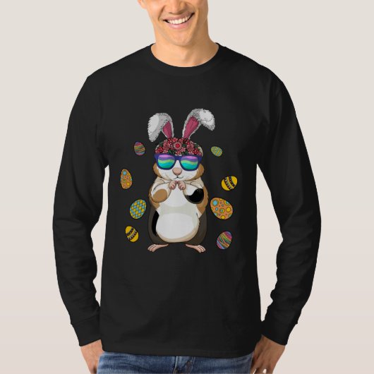 Guinea Pig With Cute Bunny Ears Happy Easter Day E Tシャツ (正面)