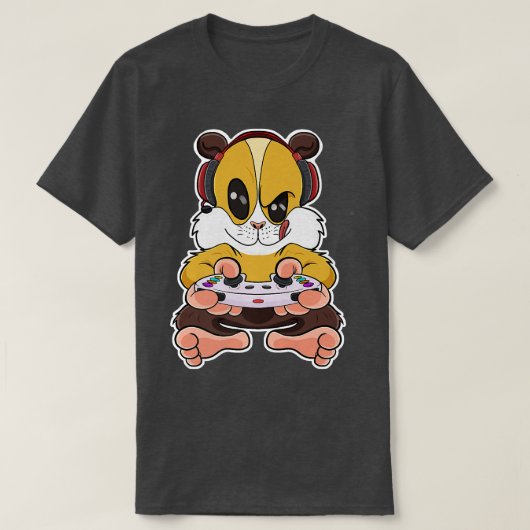 Guinea Pig With Gaming Controller I Funny Gaming I Tシャツ (デザイン正面)