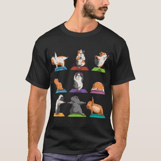 Guinea Pig Yoga Position Workout Gift funny boy Tシャツ (正面)