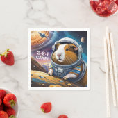 Guinea Pigs in Space! 321 Cake! Retro Space Theme スタンダードカクテルナプキン (インサイチュ)