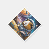 Guinea Pigs in Space! 321 Cake! Retro Space Theme スタンダードカクテルナプキン (角)