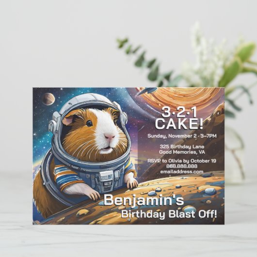 Guinea Pigs in Space, Countdown to Cake Birthday 招待状 (スタンド正面)