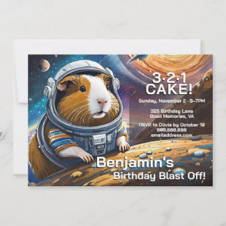 Guinea Pigs in Space, Countdown to Cake Birthday 招待状
