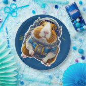 Guinea Pigs in Space! Retro Astronaut Explorer ペーパープレート (パーティー)