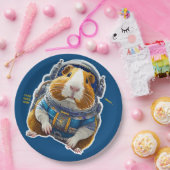 Guinea Pigs in Space! Retro Astronaut Explorer ペーパープレート (パーティー)