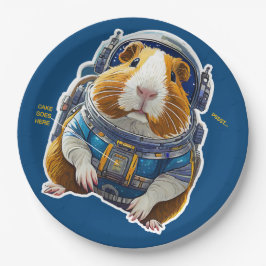 Guinea Pigs in Space! Retro Astronaut Explorer ペーパープレート