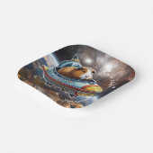 Guinea Pigs in Space! Retro Astronaut Explorer ペーパープレート (傾斜あり)