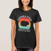 Guinea Pigs Make Me Happy Sunset Retro Guinea Pig Tシャツ (正面)