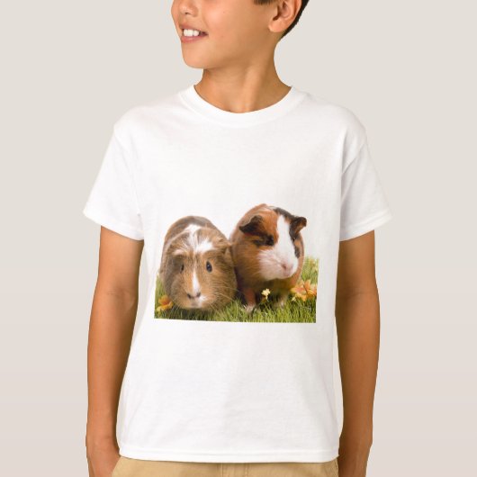 guinea pigs on a lawn tシャツ (正面)