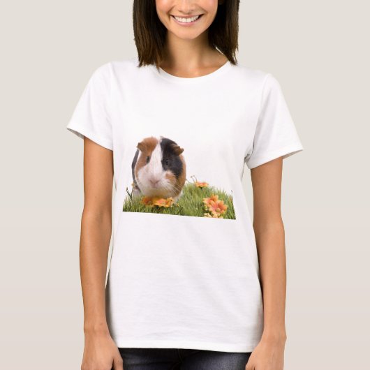 guinea pigs on a lawn tシャツ (正面)