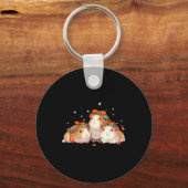 Guinea Pigs Tangled Up In Christmas Lights Guinea  キーホルダー (正面)