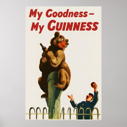 Guinness Bear Poster Print  John Gilroy Vintage ポスター (正面)