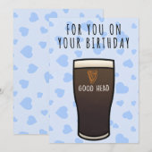 Guinness Birthday card, "Good head" Rude card シーズンカード (正面/裏面)