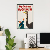 Guinness Ostrich Poster Print  John Gilroy Vintage ポスター (ホームオフィス)